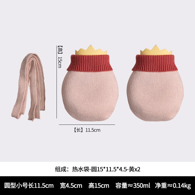 Portable Silicone Water Bag Small Knitted Reusable Water Bag Girls Bouillotte Peluche Hand Warmer EA6RSD