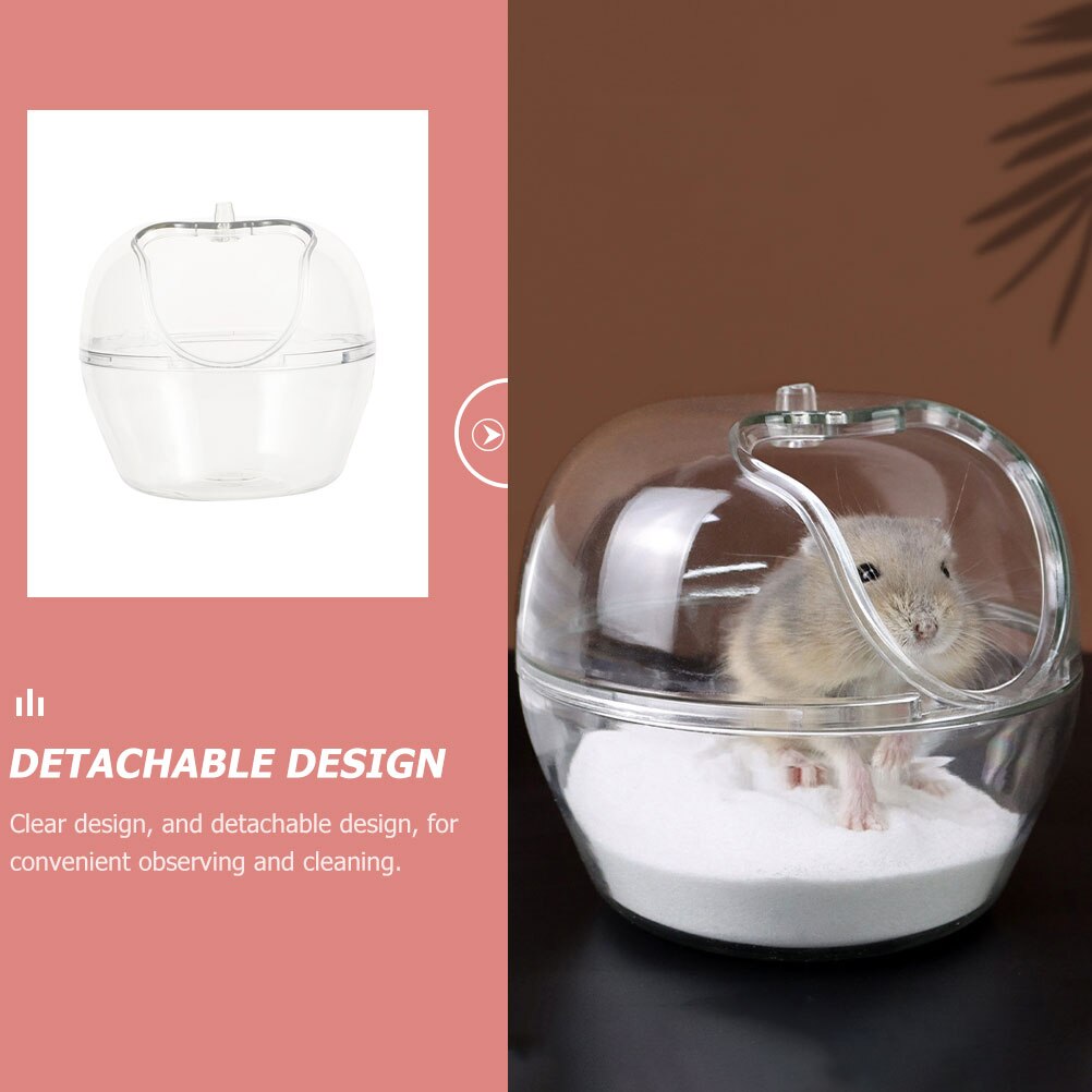 2Pcs Hamster Sand Bath Container Clear Hamster Toilet Pet Cage Accessories