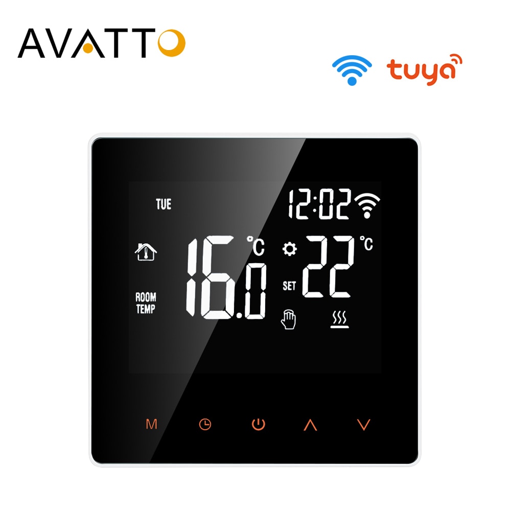 Avatto tuya wifi smart termostat temperaturkontroll för elektrisk golvvärme, vatten/gas panna röstarbete för google home