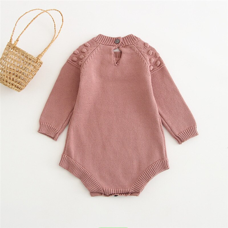Baby Gebreide Kleding Herfst Baby Romper Meisje Jumpsuit Hollow Lange Mouwen Baby Baby Meisje Romper Trui Kleding Baby Onesie