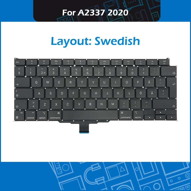 År laptop  a2337 tastatur til macbook air 13 &quot;  m1 a2337 tastaturerstatning us uk fr sp it ger se layout emc 3598: Svensk