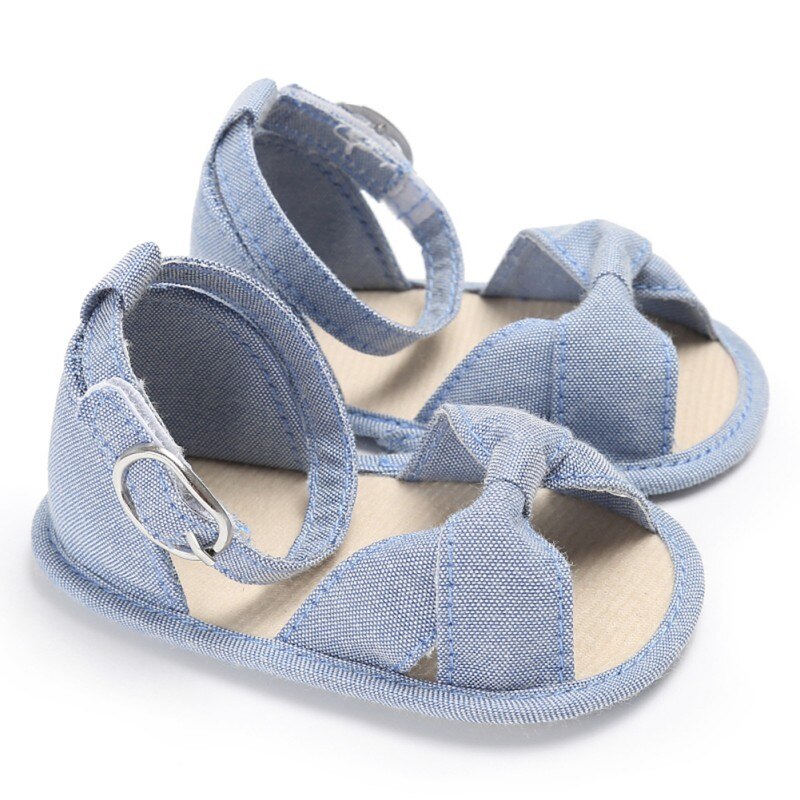 Bow Sandals for Girls Baby Shoes Cotton Baby Girl Sandals Bow Breathable Baby Sandals Sandy Beach Shoes