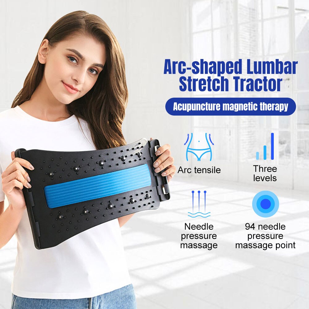 Back Cracking Board Back Massager Lumbar Massager Traction Support Bridge Back Stretcher Stretching Trainer Massage Pain Relief