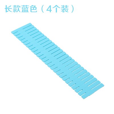 4Pcs DIY Plastic Drawer Grid Separator Divider Partition Storage Organizer Underwear Socks makeup Clapboard mx7051643: 4pcs blue-32cm