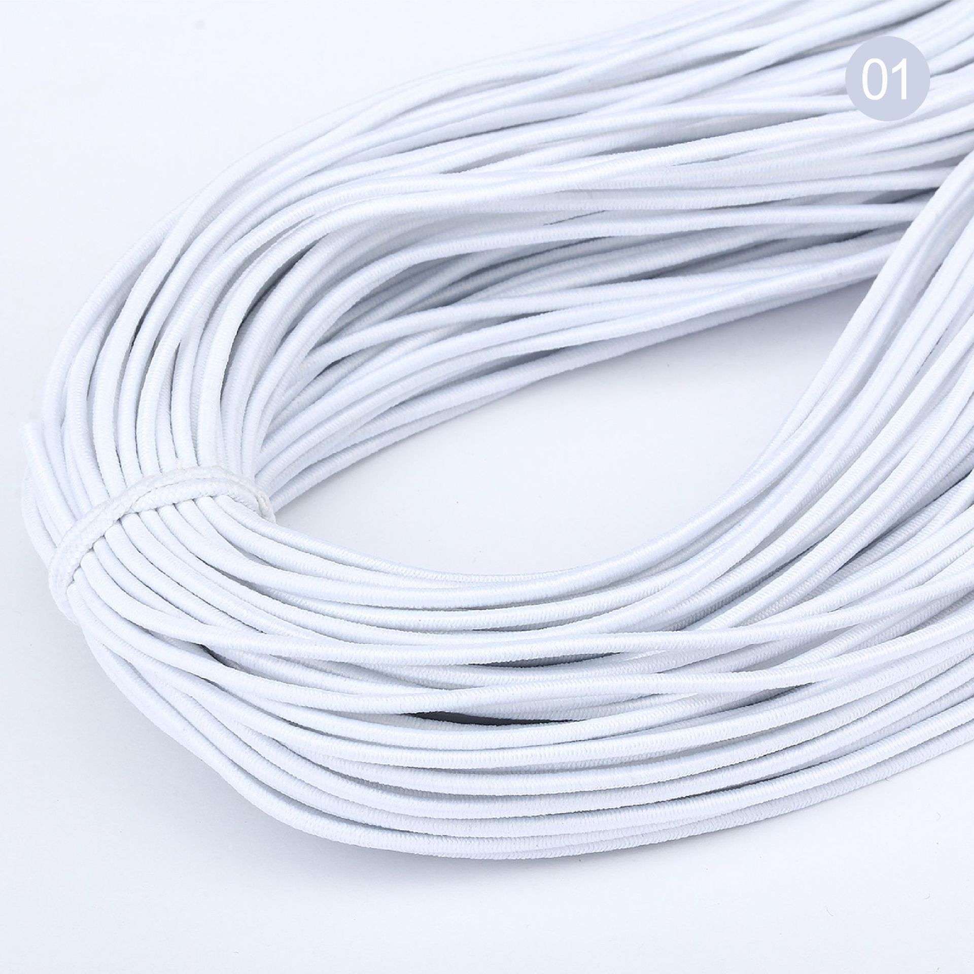 1MM-5MM Runde Elastische Gummibänder Elastische Seil Bekleidungs Maske Elastische Band für DIY Schmuck NäHenne Zubehör handwerk Liefert: Weiß / 4mm / 10M
