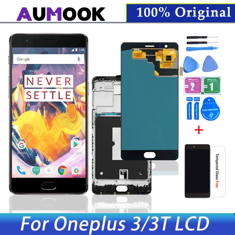 Sostituzione Schermo originale AMOLED da 5.5 &#39;&#39;per touchscreen Schermo LCD Oneplus 3 3T per pannello LCD OnePlus 3 3T A3000 A3003