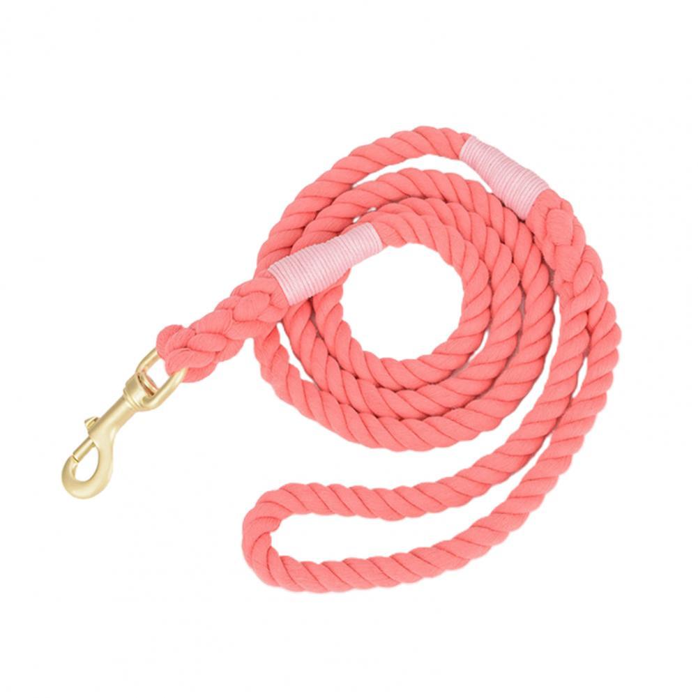 Pet Traction Rope Eco-friendly Dog Strap Woven Anti-scape Long-lasting Walking Dog Leash Rope: Peach Pink