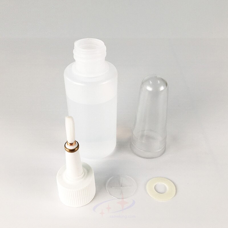 50ml plastic empty bottle with brush cap for liquid container