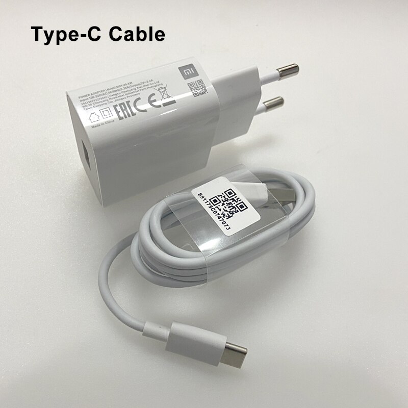 XIAOMI USB Charger 5V2A Adapter EU Plug Micro usb Type C Cable For Xiaomi mi 9 8 CC9 CC9e 9T A3 A2 A1 6 5 note 7 2 3 4 5 7A 6 6A: Add type c cable