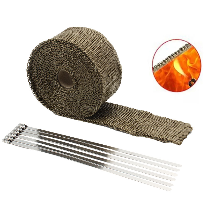 Motorrad Auspuff Thermal Band 5cm 5M Wärme Wrap Band Auto Schalldämpfer Fiberglas Kabelbinder Enduro Dirt Bike motocross Zubehör