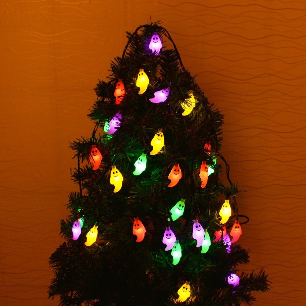 Mignon Halloween LED chaîne lumière fantôme crâne lumières décoratives fée LED guirlande extérieure intérieure décoration à piles JQ