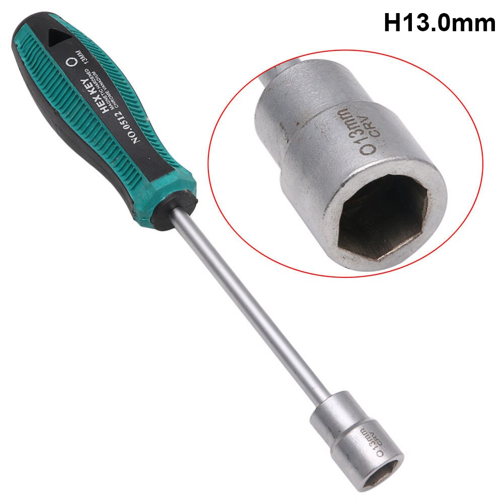 Hex Nut Key 3mm 4mm 5mm 6mm 7mm 8mm 13mm 14mm Metal Socket Driver Wrench Hexagon Screwdriver Nutdriver Hand Tools Bike Repair: H13.0MM
