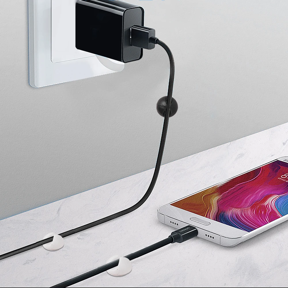 Enrouleur de câble, 10/20 pièces, organisateur de câble, Clip de bureau, support organisateur bien rangé, cordon de fil, téléphone, chargeur USB, support de câble dans la voiture