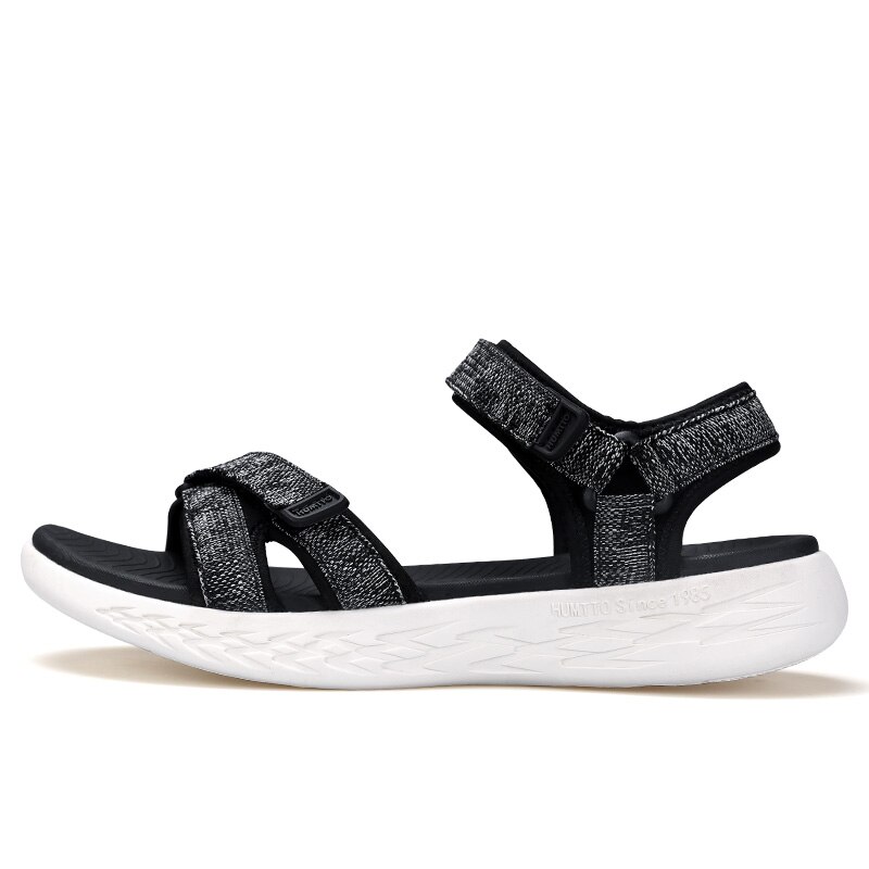 Réel Humtto hommes en plein air été plage mer sandales chaussures pour hommes eau Aqua sandale homme rivière Plate chaussures homme: Black / 10