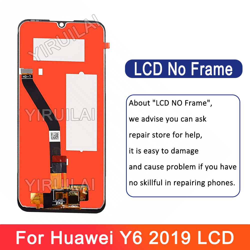 Pantalla LCD de 6,09 pulgadas para Huawei Y6 /Y6 pro MRD-LX1F reemplazo de la pantalla táctil con marco para Honor 8A JAT-LX1/LX3 LCD