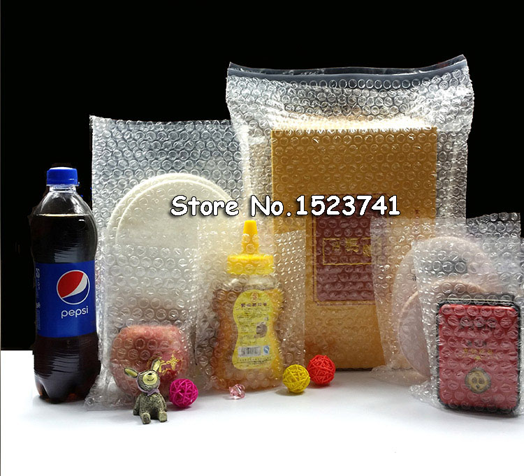 Bolsas de plástico para embalaje de burbujas, envoltorio de plástico de 80x100mm, plástico PE transparente, a prueba de golpes, doble película, 100 unidades