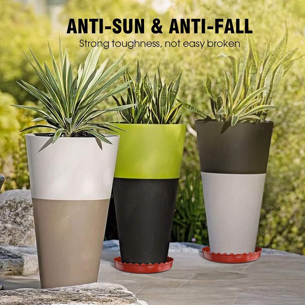 10Pcs Plastic Flower Pot Trays Round Flower Pot Drip Trays Indoor Outdoor Planter Trays Garden Flower Pot Bottom Trays