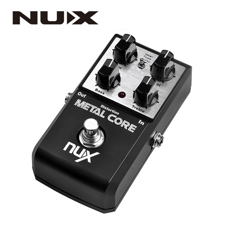 NUX Metal Core Distortion Effect Pedal True Bypass Guitar Effects Pedal 2-Band EQ Tone Lock Preset Function