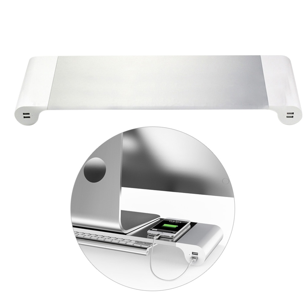 4 USB Ports Multi-function Desktop Monitor Stand Computer Screen Riser Strong Laptop Stand Desk Holder Notebook TV Shelf