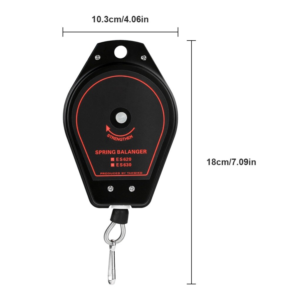Precise Spring Balancer Retractable Tool Holder Hanger Capacity 0.6~2.0kg ES620(Black)