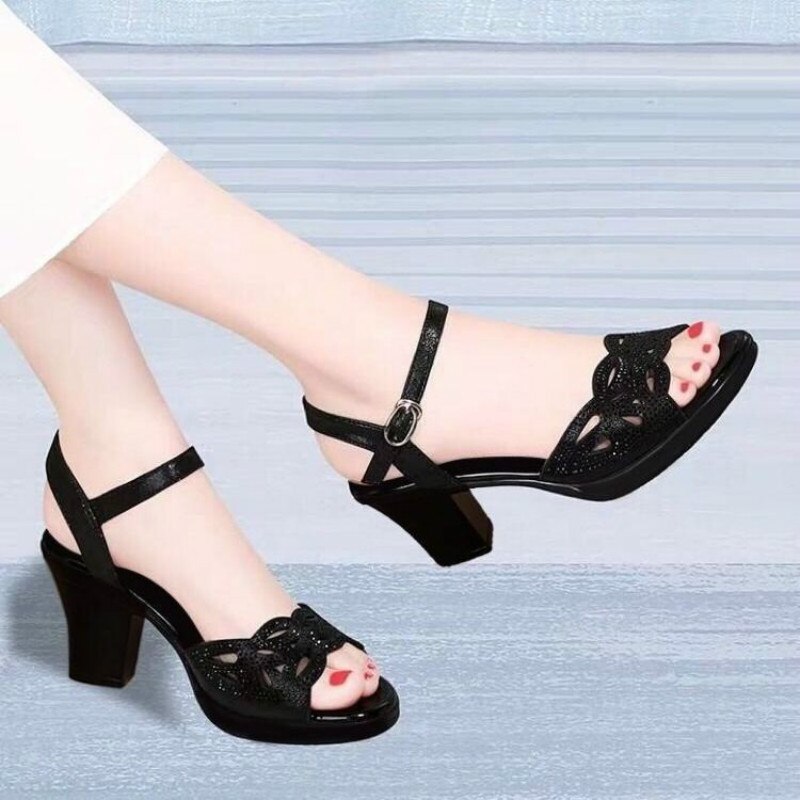 Women's Thick High-heeled Outdoor Retro Comfortable Fish Heels