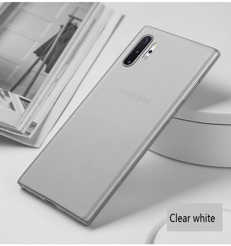 Capa de silicone ultrafino para samsung, para modelos note 10 plus, note 10 plus, capa com estojo: Note 10 Plus / Clear white