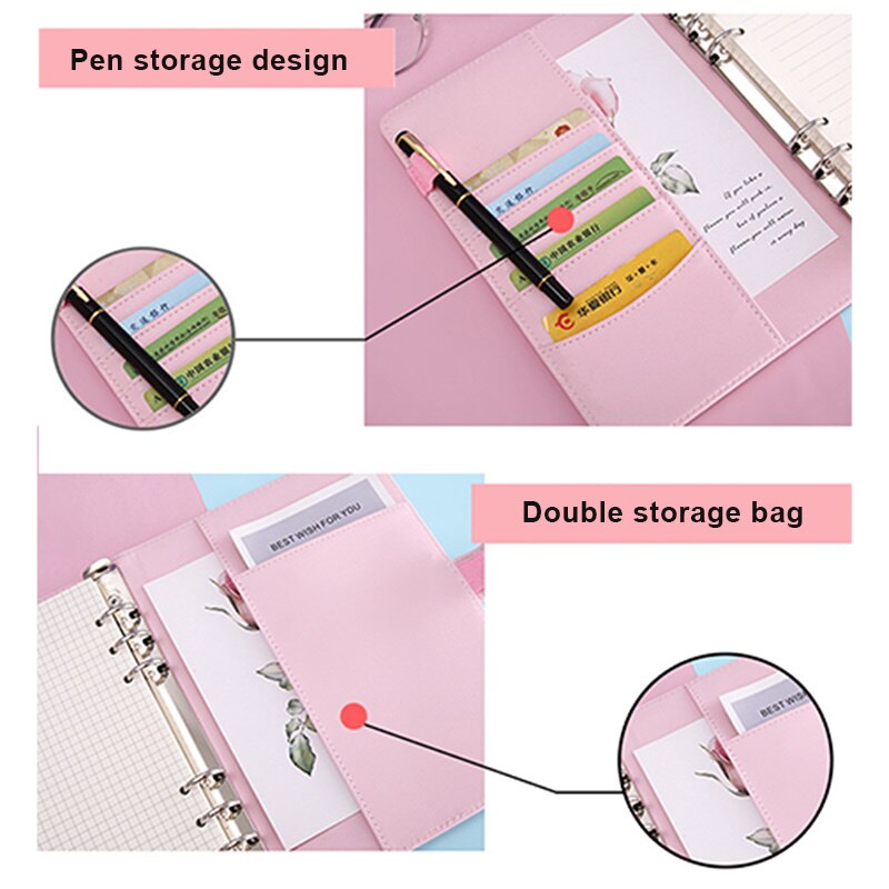 Classic Loose Leaf Ring Binder Notebook Planner Dagboek Notebook Cover Pu Leather Cover