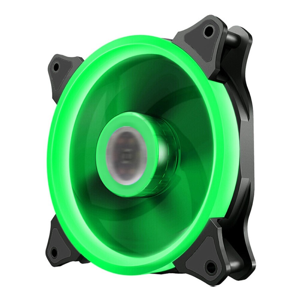 Universal computer RGB fan 120mm 15LED light Dual Aperture Silent PC Computer Case Cooling Fan Cooler: Green