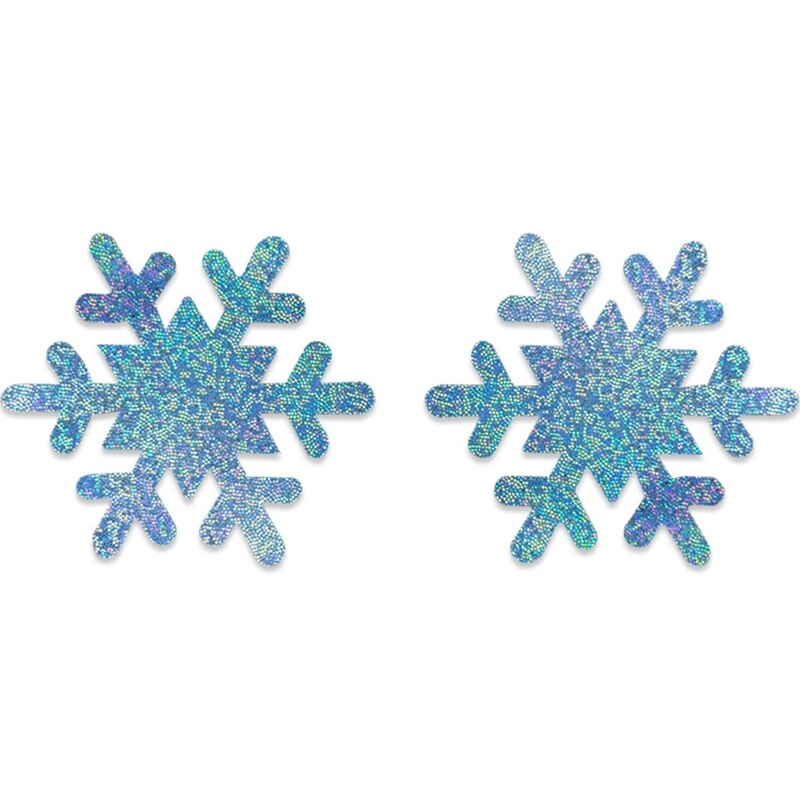 Cache-mamelon à paillettes pour femmes, autocollants de noël, dessin animé, flocons de neige, autocollants pour seins jetables, soutien-gorge adhésif Invisible: 5