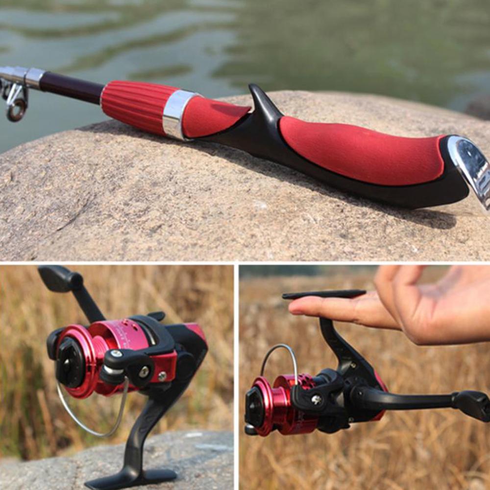 Canne à pêche et ensemble de moulinets coulée cannes à pêche en carbone tige Ultra légère avec Mini moulinets de filature ensemble de matériel de pêche