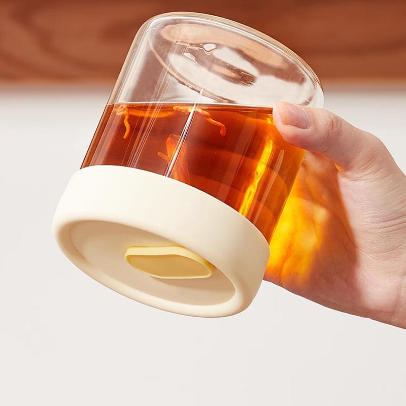 240/400ML Glass Food Storage Jar With Sealed Silicone Lid Heat Resistant Microwavable Soup Juice Container Cereals Jar