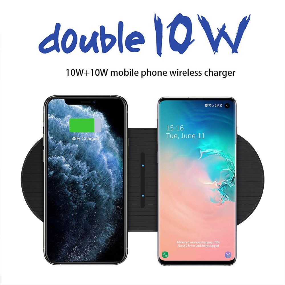 2 In 1 Qi Draadloze Oplader Voor Iphone 11 Xs Xr X 8 Airpods Pro 20W Dual Snel Opladen pad Voor Samsung S20 S10 Knoppen Huawei Xiaomi
