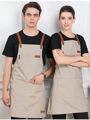 Unisex Chef Cook Kitchen Apron Coffee Shop Hairdresser Sleeveless Work Uniform Bib Work Clothing Antifouling Aprons: Brown Apron