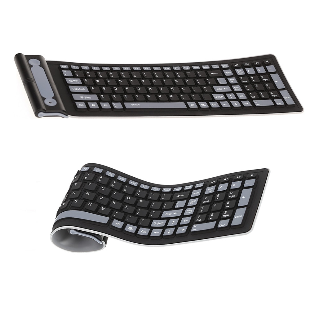Portable USB Silicone Keyboard For Laptop PC Flexible Waterproof Foldable Keyboard Wireless Soft Keys Mini Cover Notebook