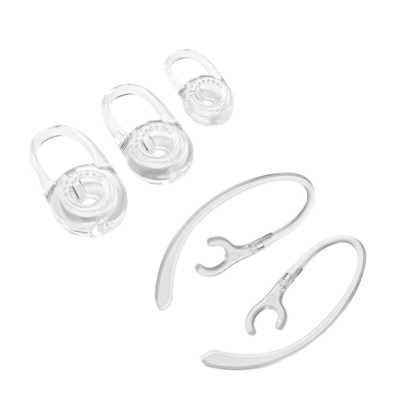 1 set hörsnäckor öronproppar örongelkrok för plantronics marque  m155/2 m 165 för smak  m1100 m100 m55 m28 m25 trådlöst bluetooth headse: Vit