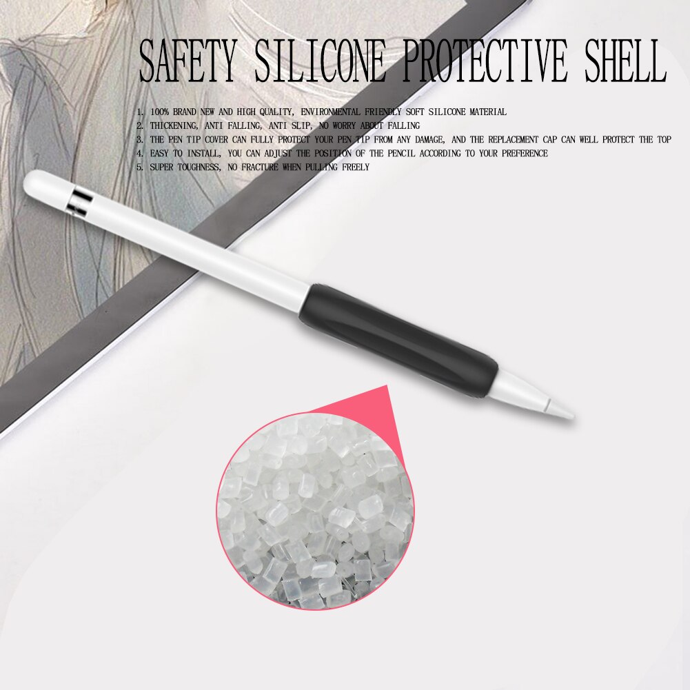 Touch Pen Stylus Beschermhoes Cover Behuizing Generatie Beschermende Grip Houder Skin 3 Pack Voor Apple Potlood 1st 2nd