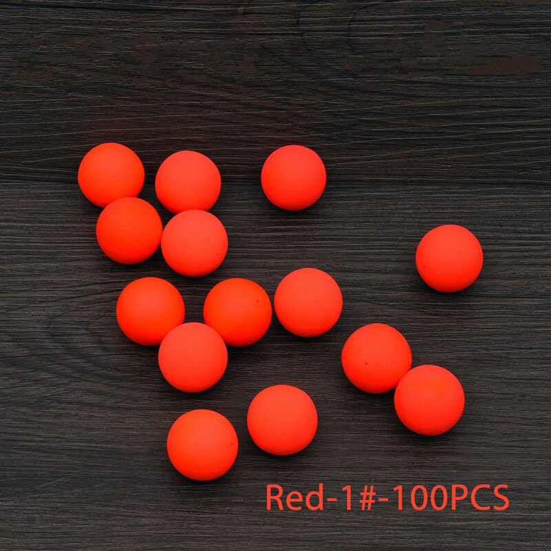 100PCS/lot φ 6.5mm-27mm EPS Foam Fishing Float Hard Balls Buoyancy Ball Float Gear Fish Float Outdoor Fishing Floating Accessory: Red-Size 1