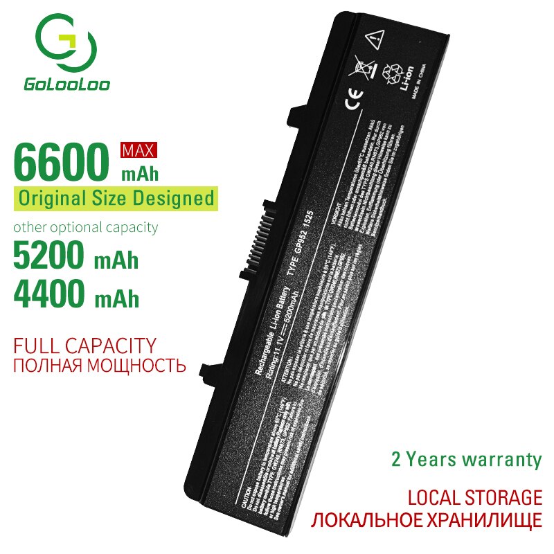 6600mAh 6CELL Laptop battery For DELL Inspiron 1525 1526 1545 1546 Vostro 500 CR693 GW240 GW241 GW252 HP277 HP297 PP29L M873