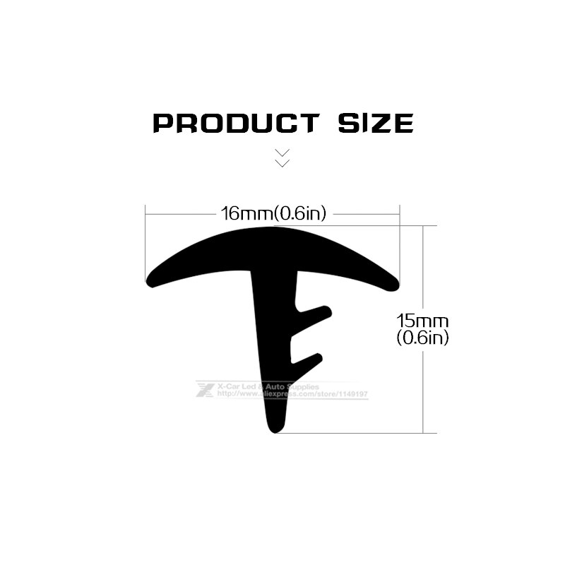 4 Meter 16 Mm Breedte Suv Mpv Dashboard Panel Kloof Afdichting Strips Edpm Rubber Voorruit Afdichting Strip Noise Insullation Verzegelde trim