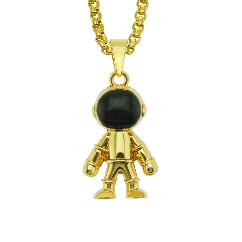 Chuhan Mode Gouden Ketting Trend Hip Hop Persoonlijkheid Star Astronaut Hanger Ketting Mooie Astronaut Mannen Vrouwen Choker C125: Gold