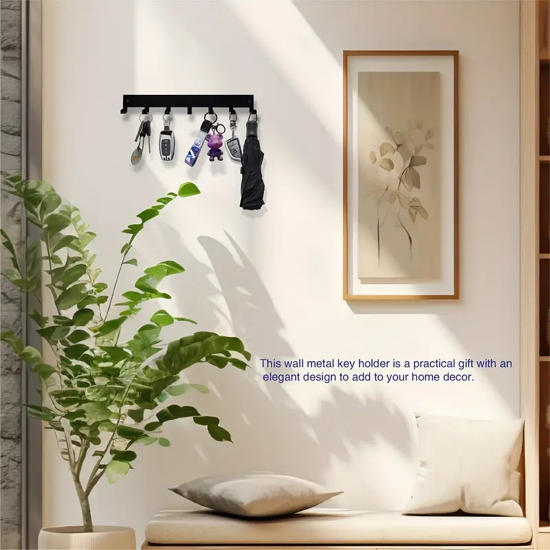Portallaves de Metal, ganchos de pared para el hogar, organizador de puerta, entrada, pasillo, cocina, pared, decoración de dormitorio, estante con 7/9 ganchos