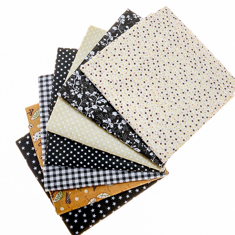 CraftsFabrics 100% Katoen 7pcs/ Lot 50 * 50 cm (20 x 20) Marineblauwe & Witte Patronen Fat Quarters Stoffen Bundels voor Quilten, Scrapbooking