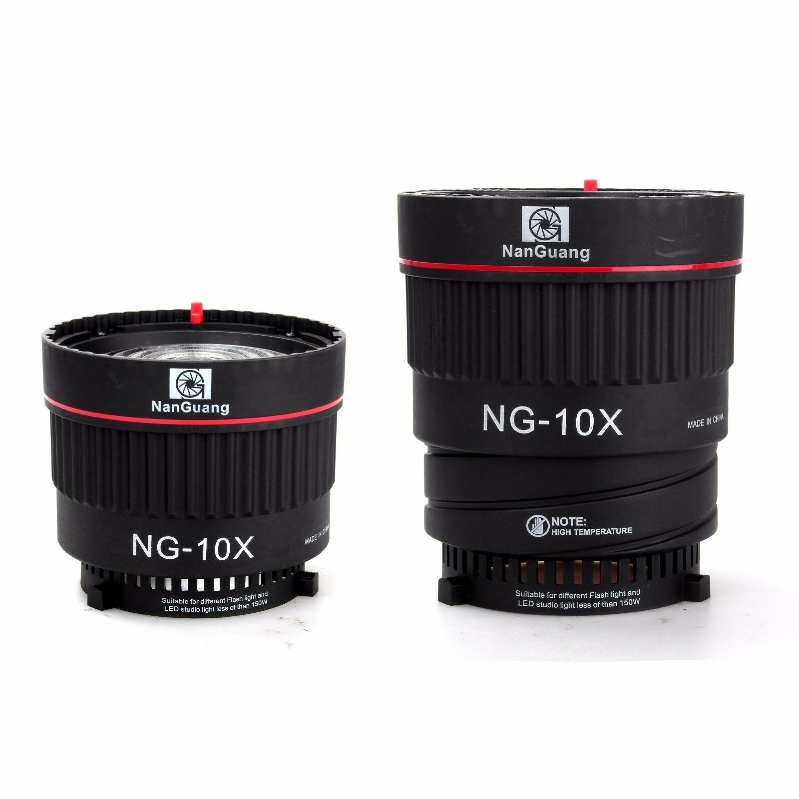 Nangmei NG-10X lente de foco com 4 filtros coloridos, montagem de bowens para flash e acessórios fotográficos com luz de led