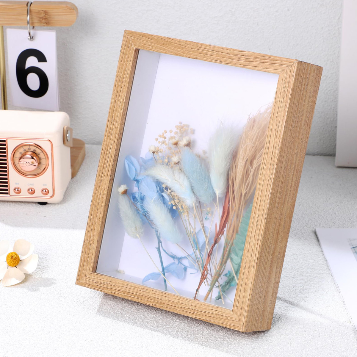 Shadow Box Frame 3D Picture Frame Display Case Deeper with Transparent Glass for Photos Crafts Souvenir