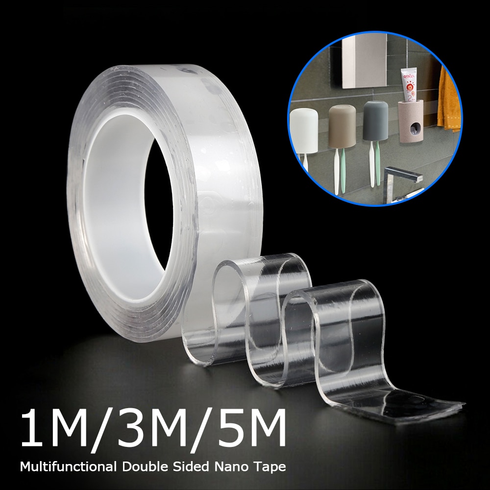 Dubbelzijdige Transparante Tape Lijm Nano Traceless Wasbare Adhesive Verwijderbare 1/2/3/5M Herbruikbare sticker Kantoorbenodigdheden