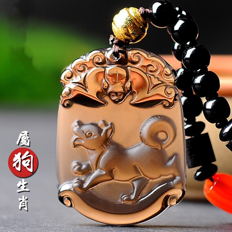 Natural Ice Obsidian 12 Chinese Zodiac Snake Pendant Boutique Jewelry Men's and Women's Necklace: 11