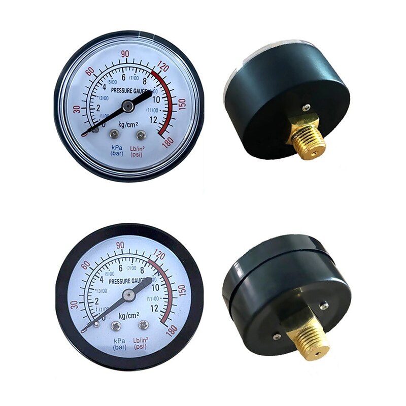 Pressure Gauge Back Mount Black Air Compressor Pneumatic Hydraulic Fluid Pressure Gauge Pressure Gauge Thread