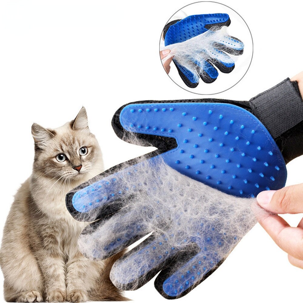 Guante de aseo para perros, gatos y mascotas, cepillo de baño, guantes de limpieza efectiva, depilación