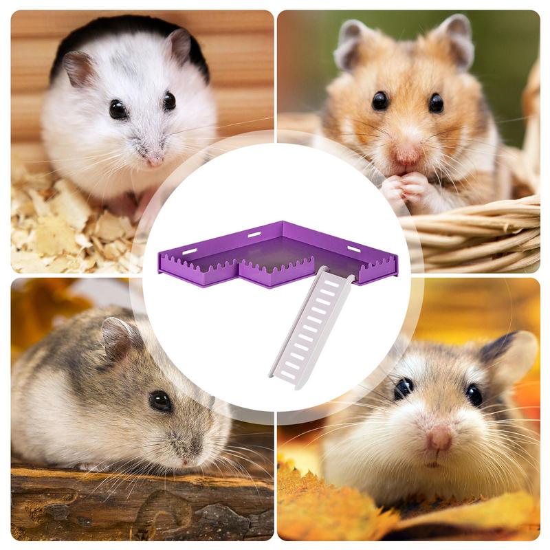 Hamsterplattform med stege säker pvc lekgym med stege husdjurstillbehör smådjursmiljödekor för hamstrar igelkottar