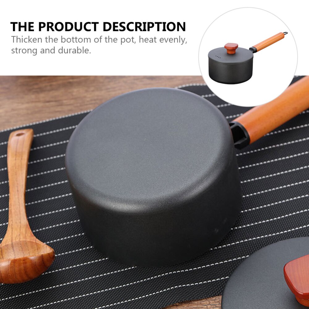 1pc Soup Pan Iron Premium Household Soup Pot Milk Pan Cooking Pan for Kitchen Restaurant